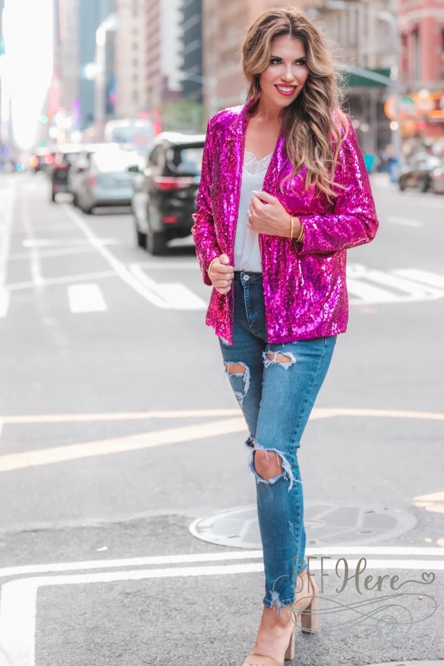 PREORDER-Sequin And The City Blazer - BFF Here