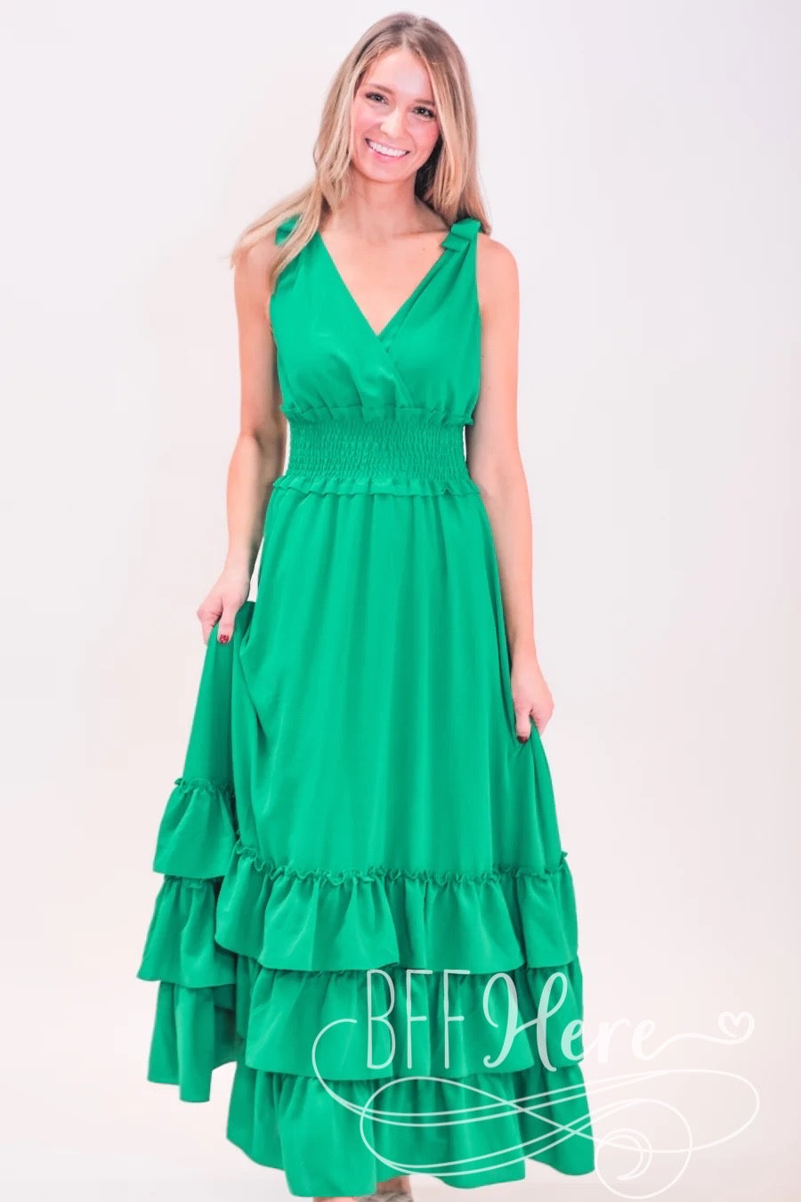 PREORDER-Island Vacay Maxi Dress—Green - BFF Here