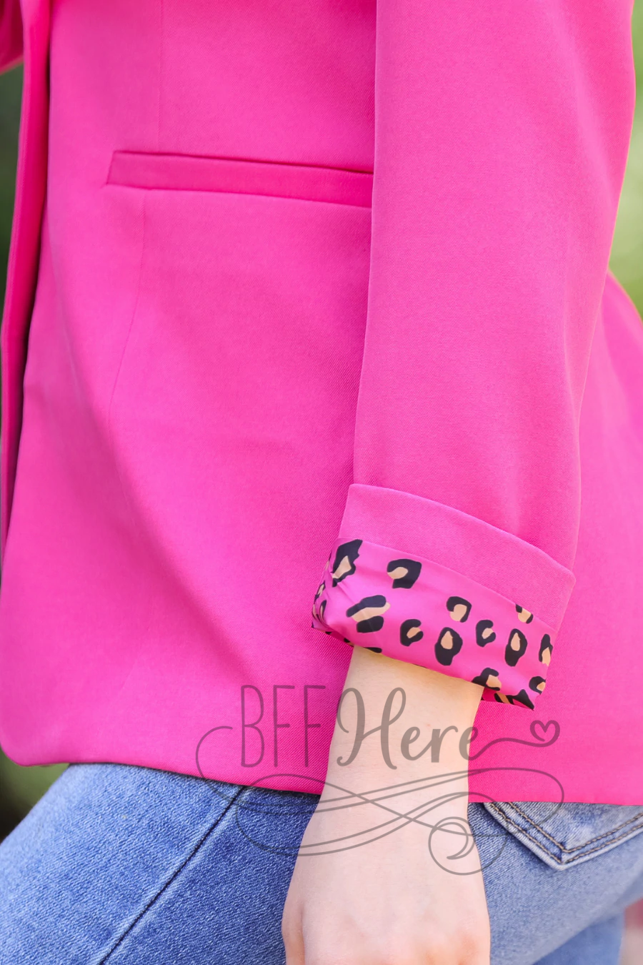 Get To Work Pink Leopard Blazer - BFF Here
