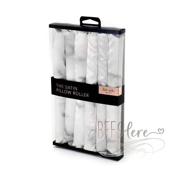 PREORDER—Satin Heatless Pillow Rollers 6pc by Kitsch - Soft Marble - BFF Here