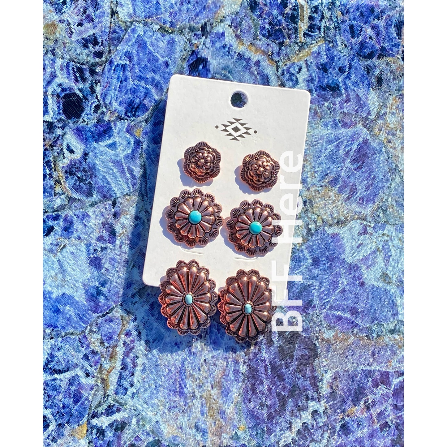 Western 3 Piece Earring Set - Choice of Color - BFF Here