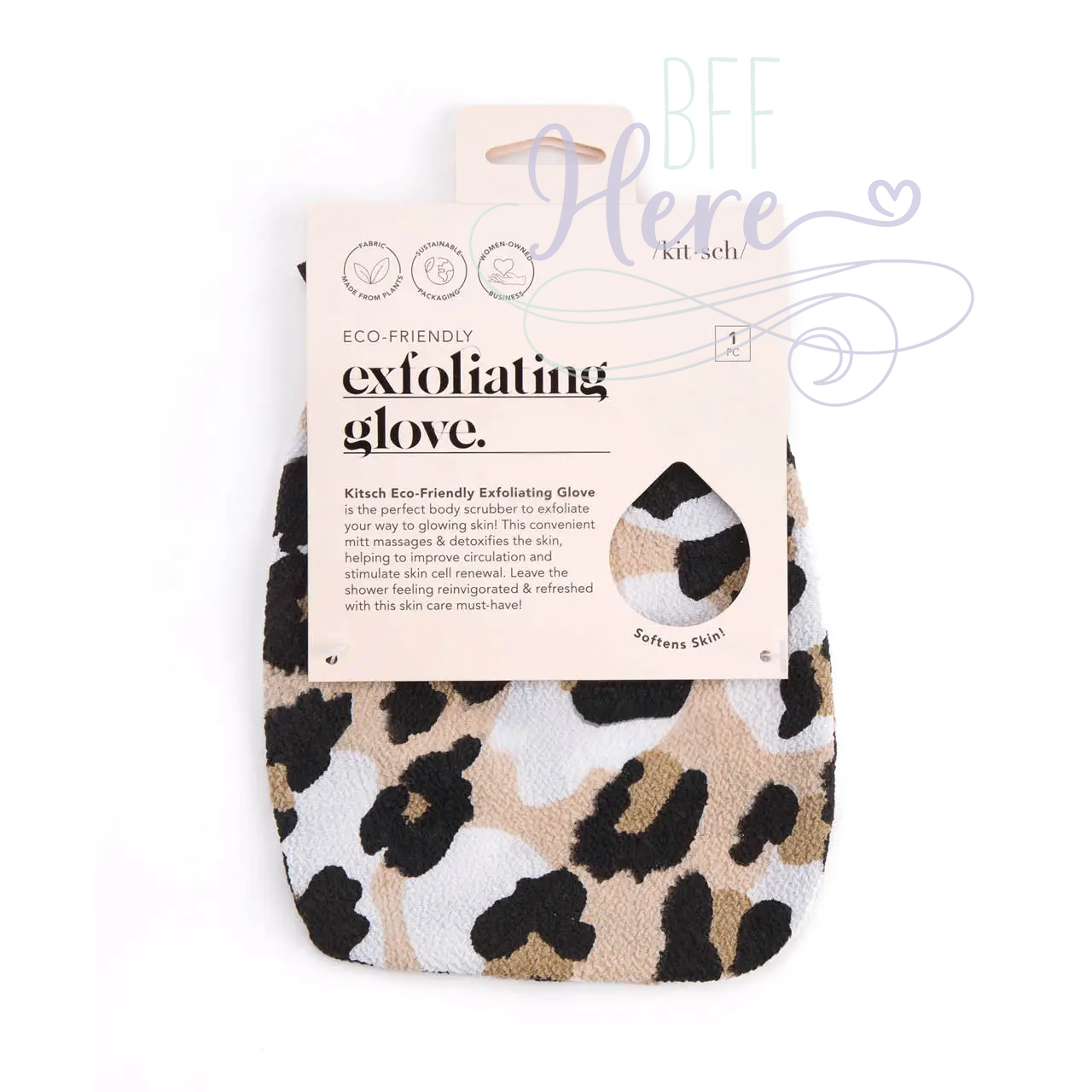 Eco-Friendly Exfoliating Glove - Leopard - BFF Here