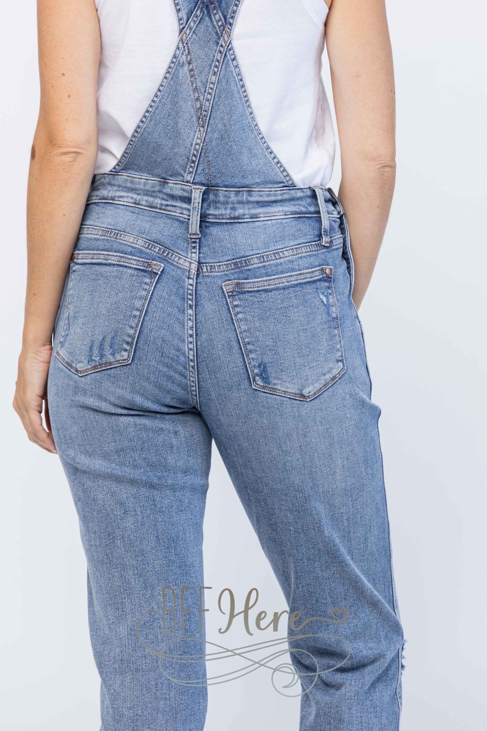 Jen Distressed Overalls by Judy Blue - BFF Here