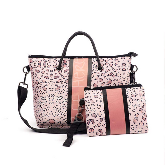 Neoprene Shoulder Tote -- Rosie Leopard - BFF Here