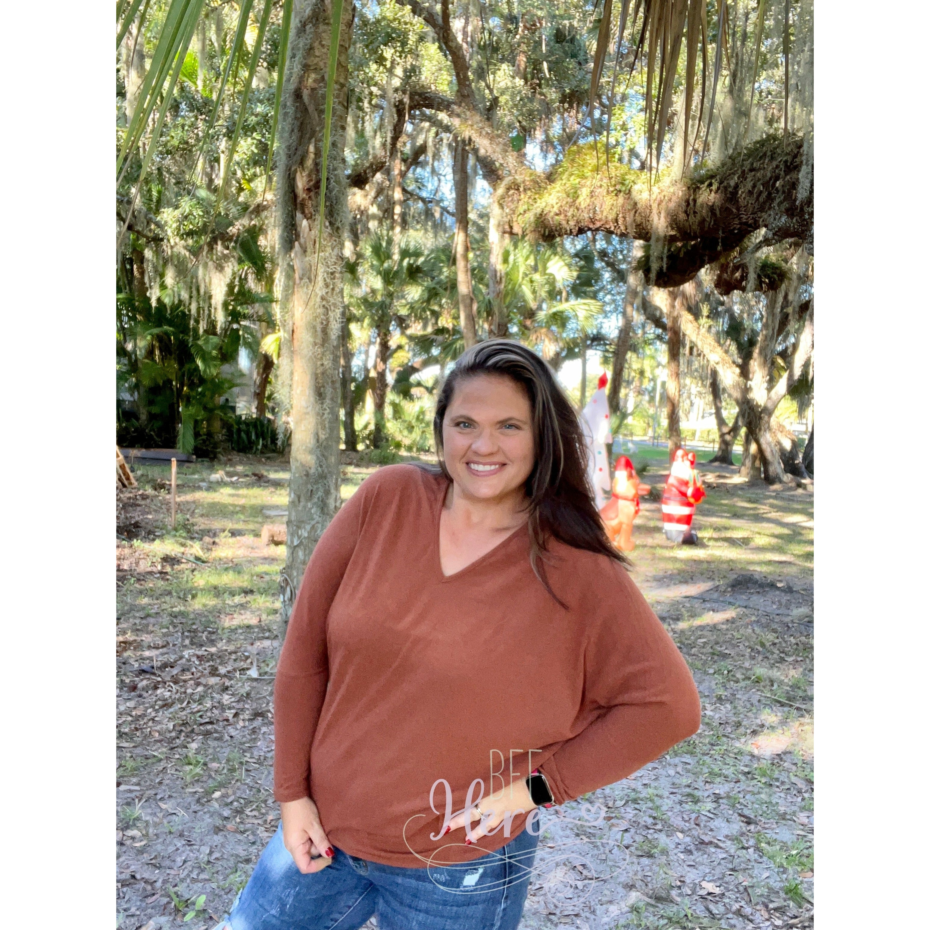 Melanie Dolman Top -- Rust - BFF Here