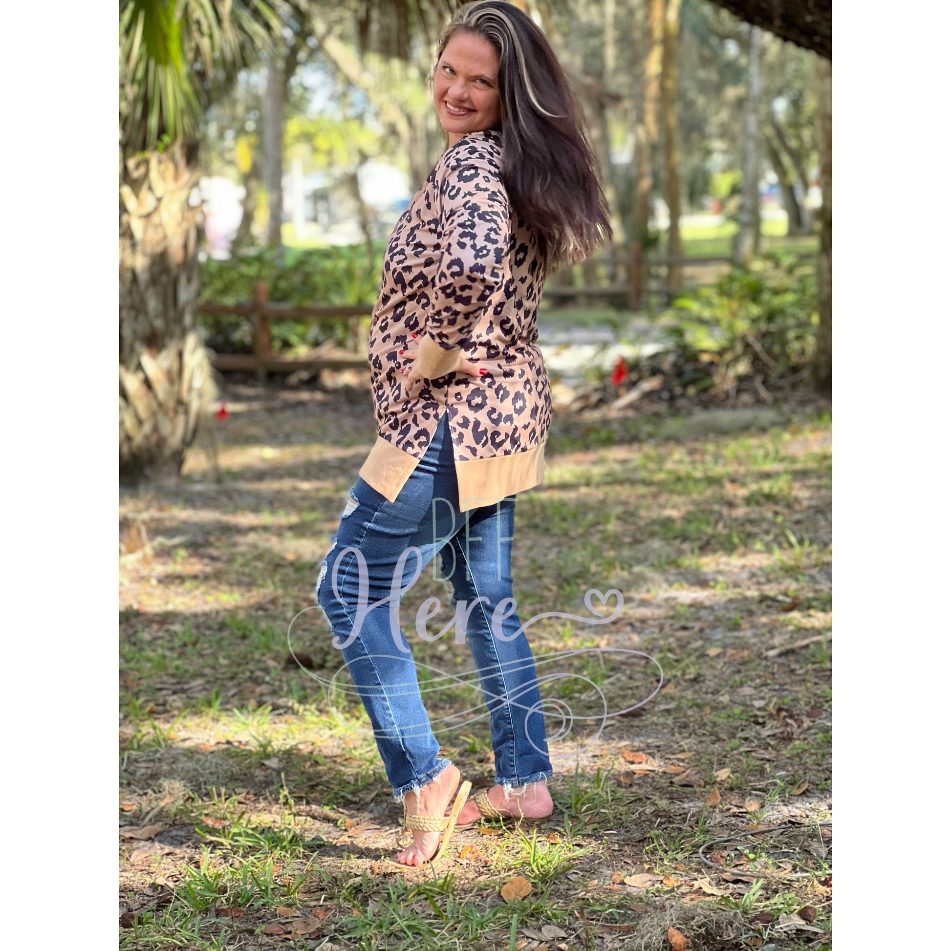 Erin Taupe Leopard Tunic - BFF Here