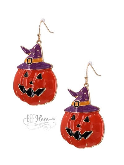 Witchy Pumpkin Earrings - BFF Here