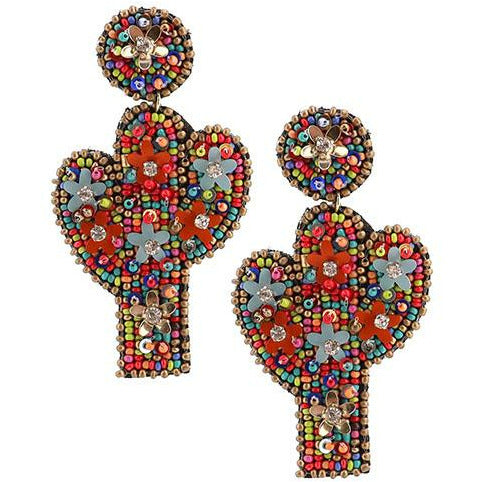 Cactus Seed Bead Earrings - BFF Here