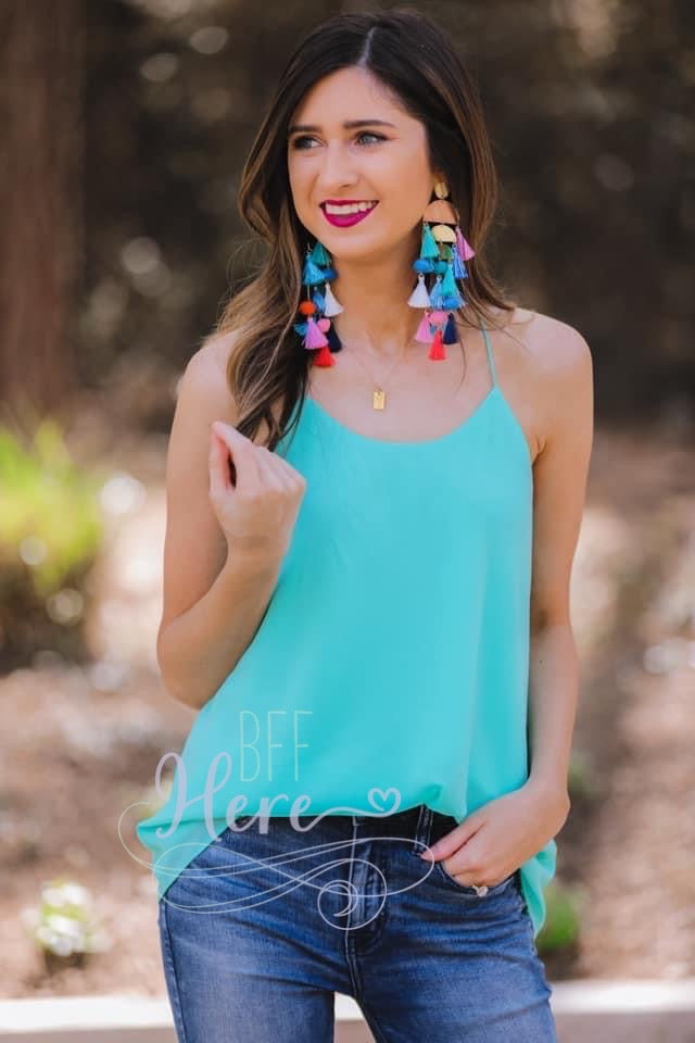 Leah Woven Cami -- Mint - BFF Here