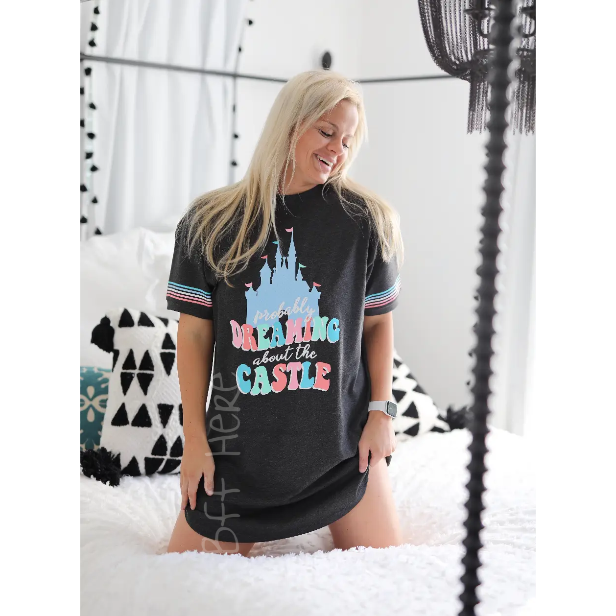 Dreaming About the Castle (Black Fleck) Sleep Shirt - BFF Here