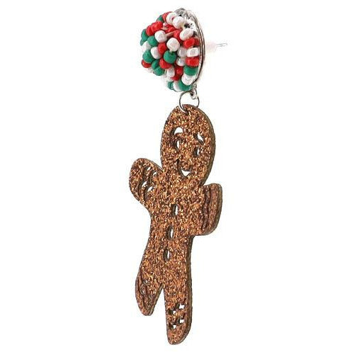 Gingerbread Glitter Earrings - BFF Here