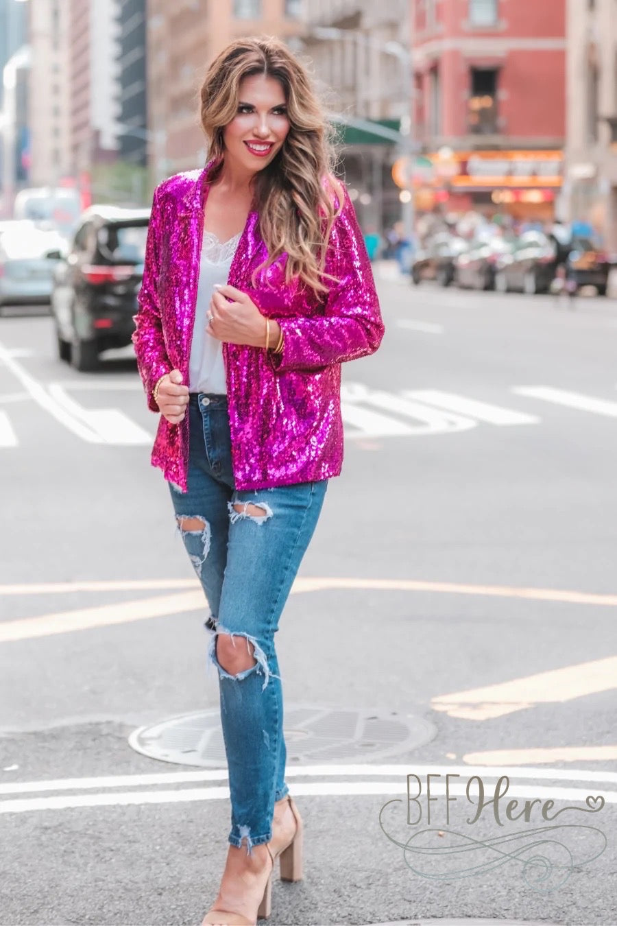 PREORDER-Sequin And The City Blazer - BFF Here