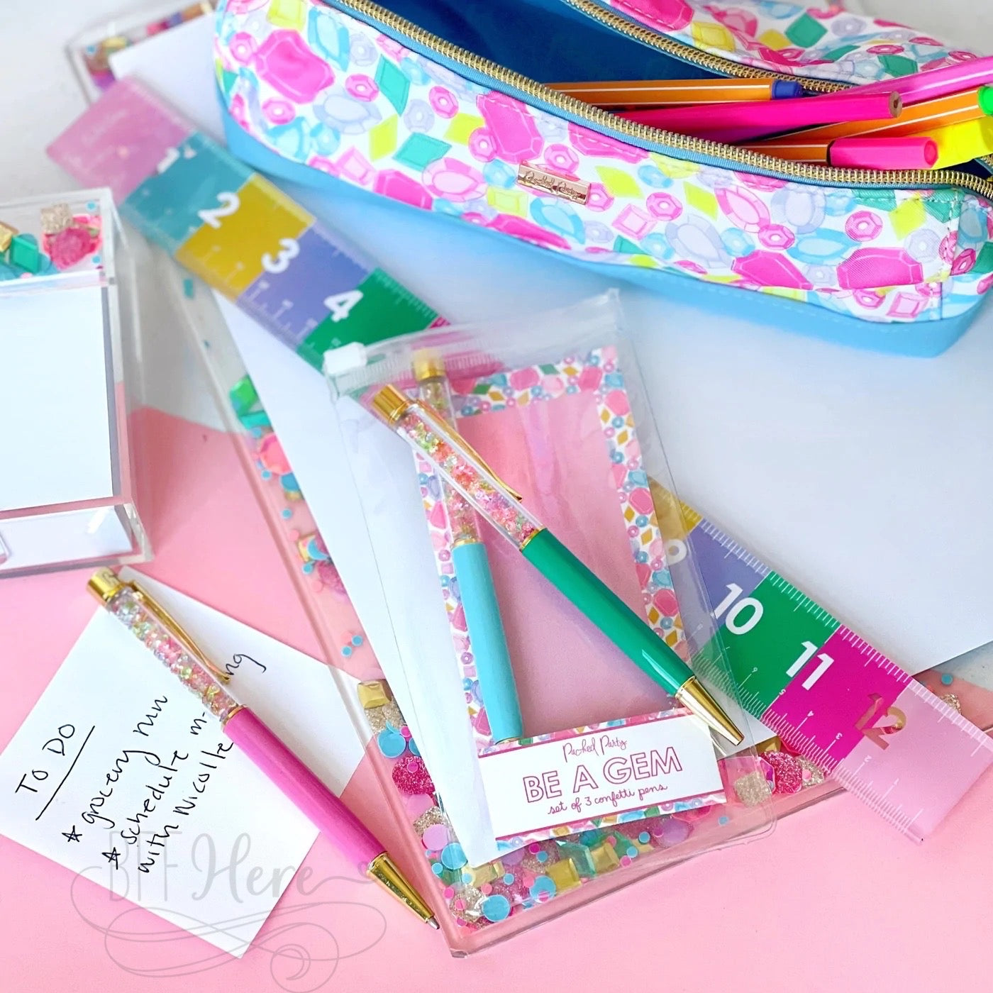 Be A Gem Confetti Pen Set by Packed Party - BFF Here