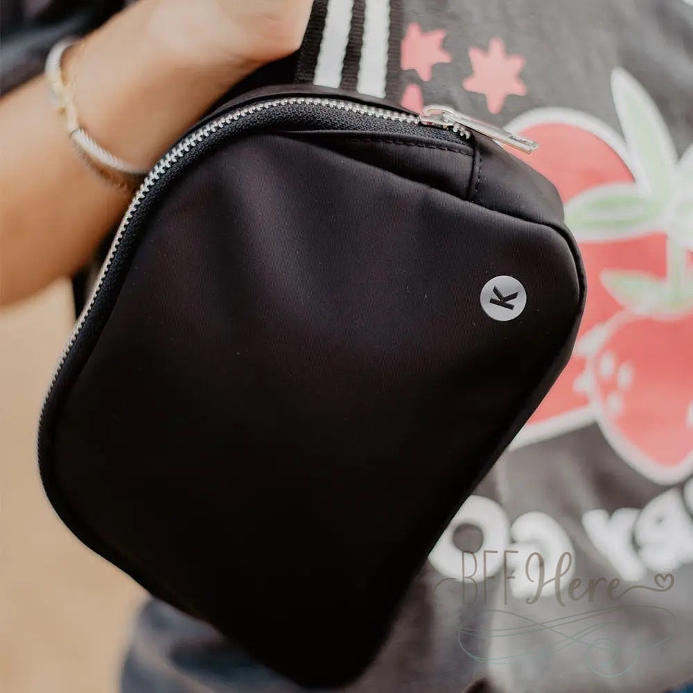 Yvonne Belt Bag with Striped Strap — Choice of Color - BFF Here