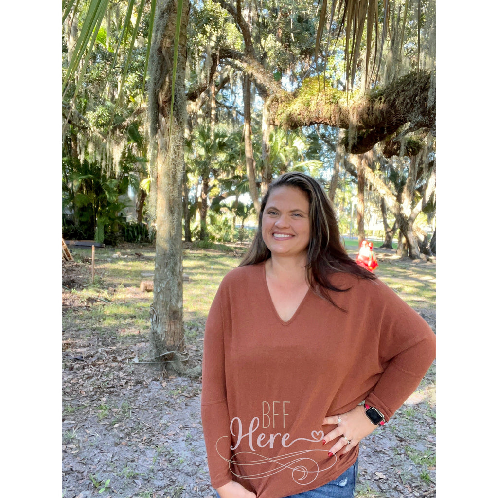 Melanie Dolman Top -- Rust - BFF Here