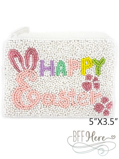 Happy Easter Seed Bead Coin Purse - BFF Here