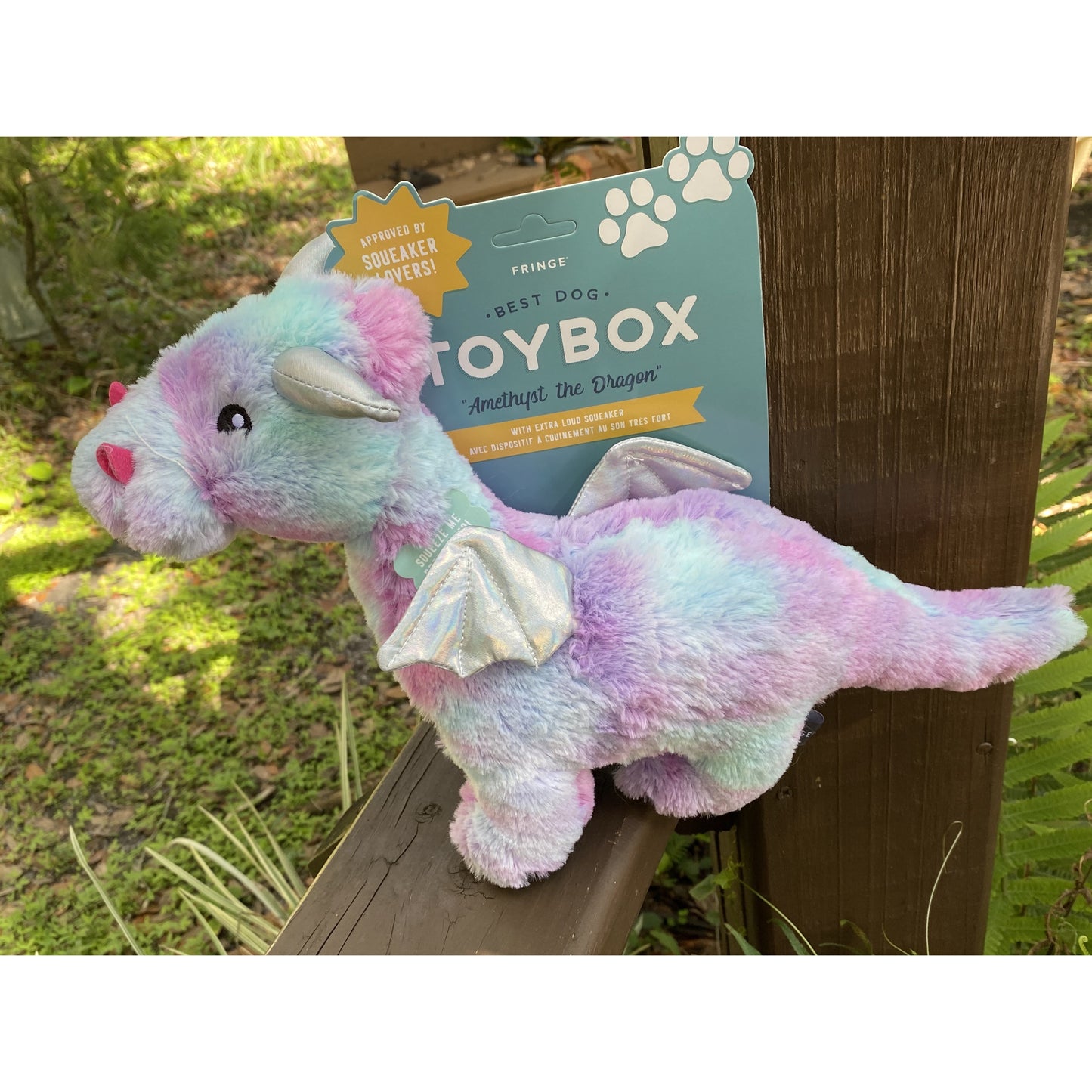 Magenta Dragon Plush Dog Toy - BFF Here