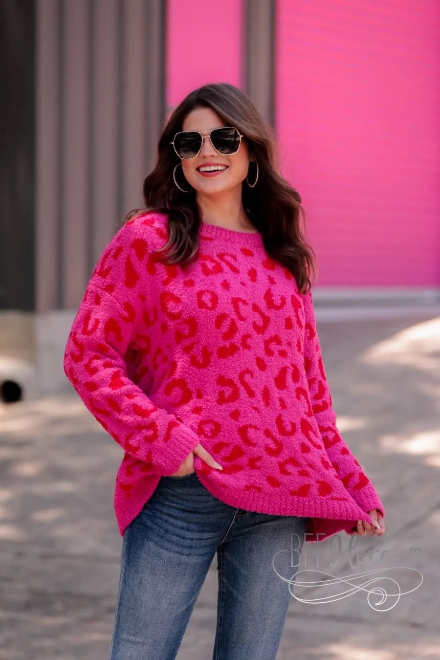 PREORDER-Flirty Mood Fuzzy Sweater - BFF Here