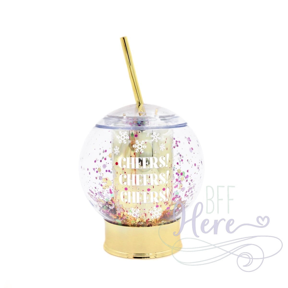 Cheers Snowglobe Sipper by Packed Party - BFF Here