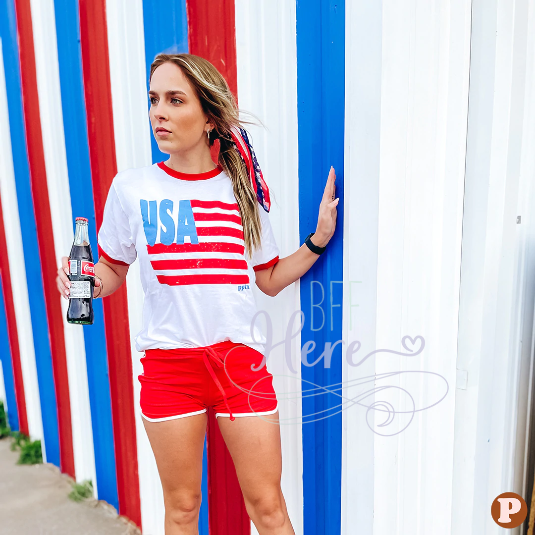 USA Ringer Top - BFF Here