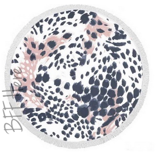 Round Beach Towel -- Sassy Leopard - BFF Here