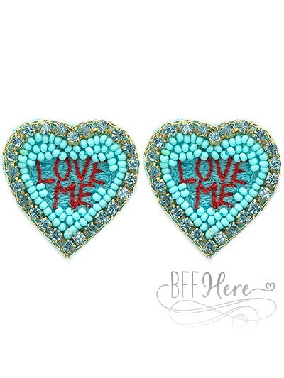 Love Me Heart Seed Bead Earrings - BFF Here