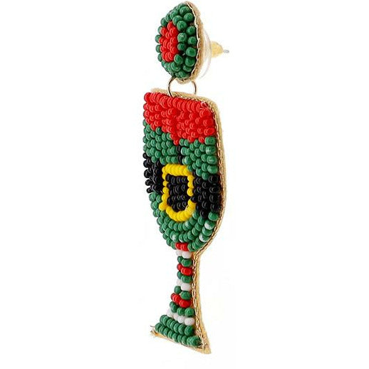 Elf Wine Glass Seed Bead Earrings - BFF Here