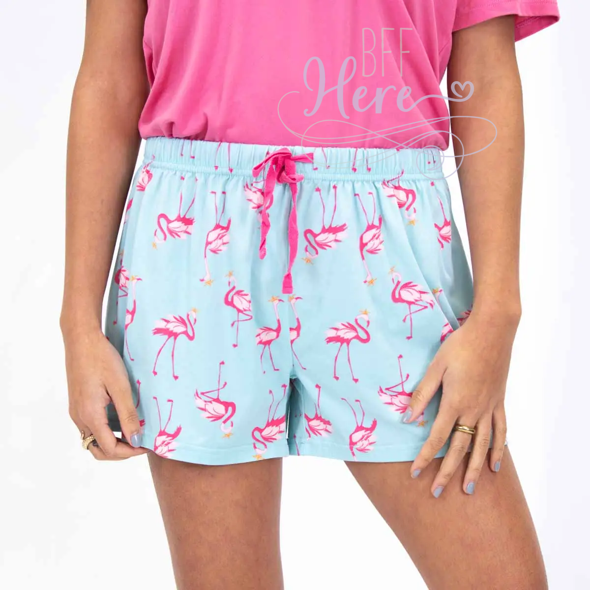 Flamingle Sleep Shorts - BFF Here