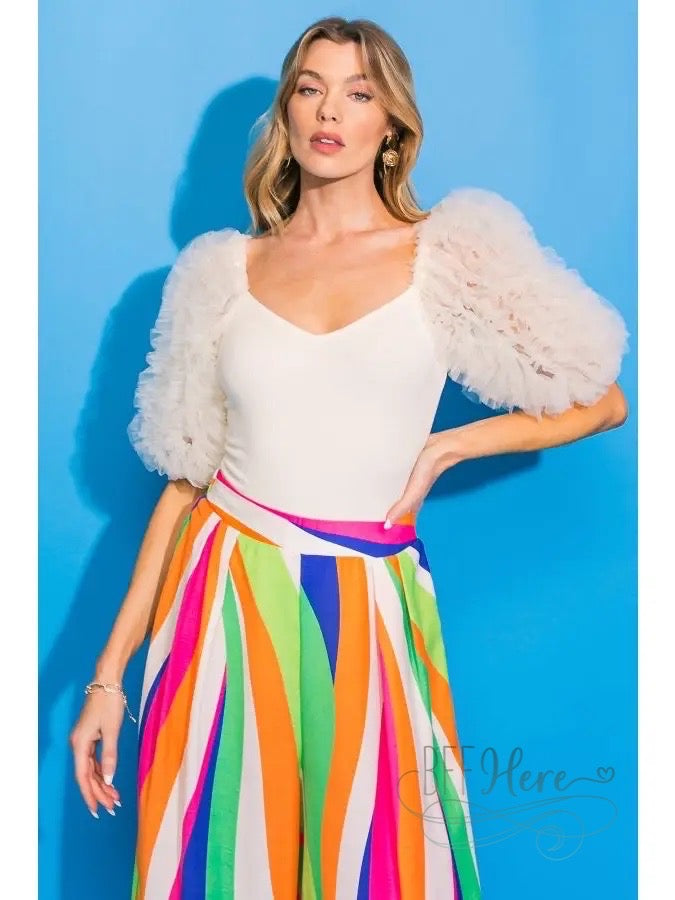 Sandy Ruffle Sleeve Bodysuit - BFF Here