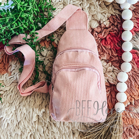 PREORDER—Corded Crossbody Bag-Pink - BFF Here