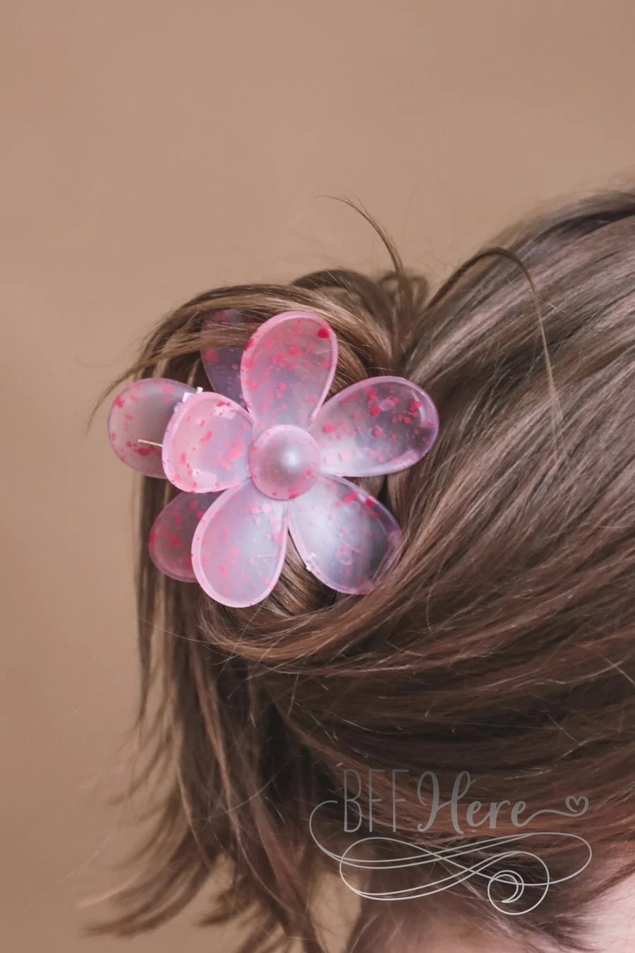 Speckled Flower Clip — Choice of Color - BFF Here