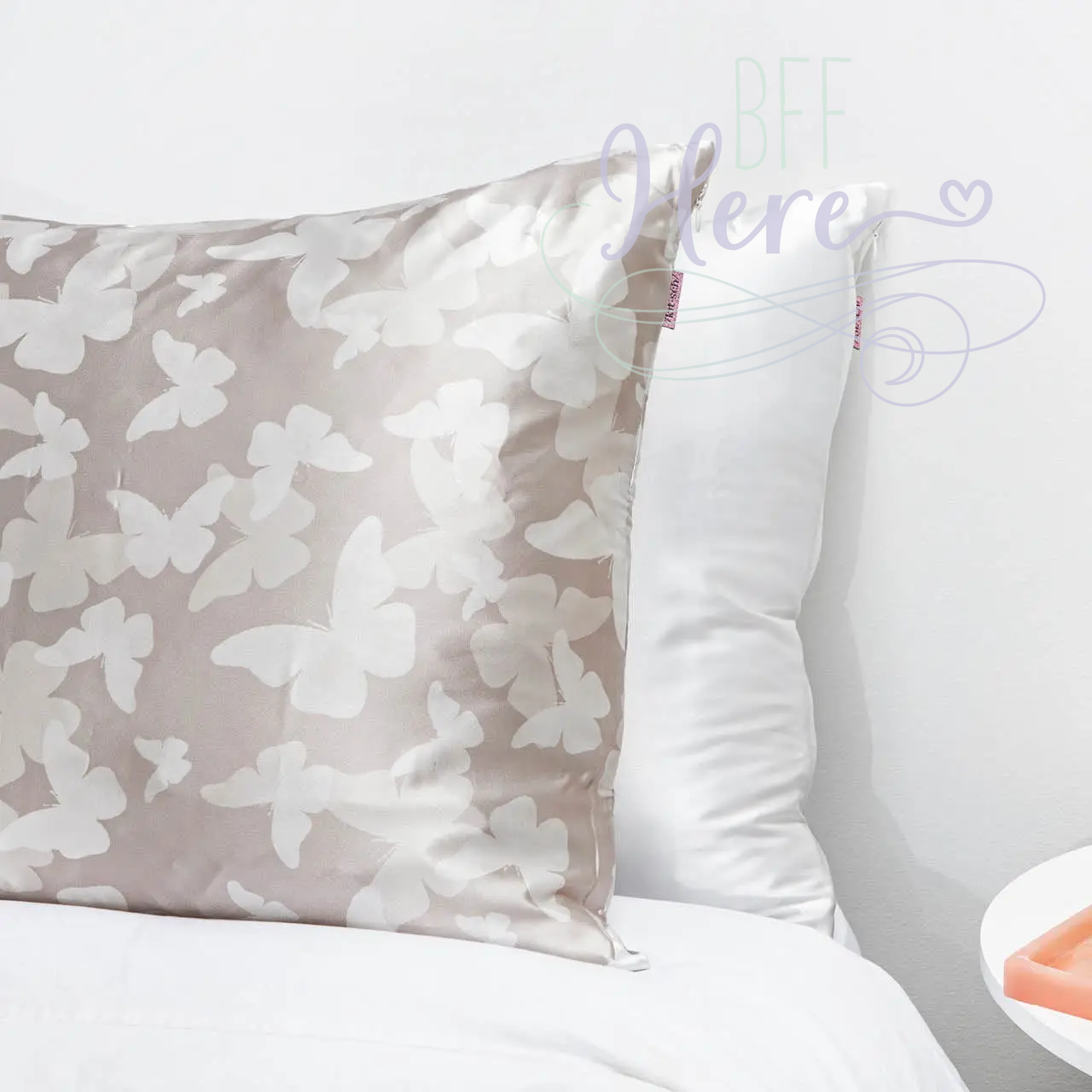 Satin Pillowcase - Champagne Butterfly - BFF Here