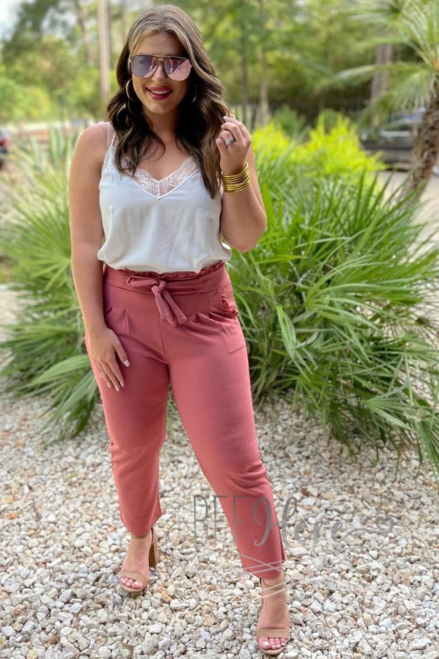 Slice Of Style Paper Bag Pants — Rose - BFF Here