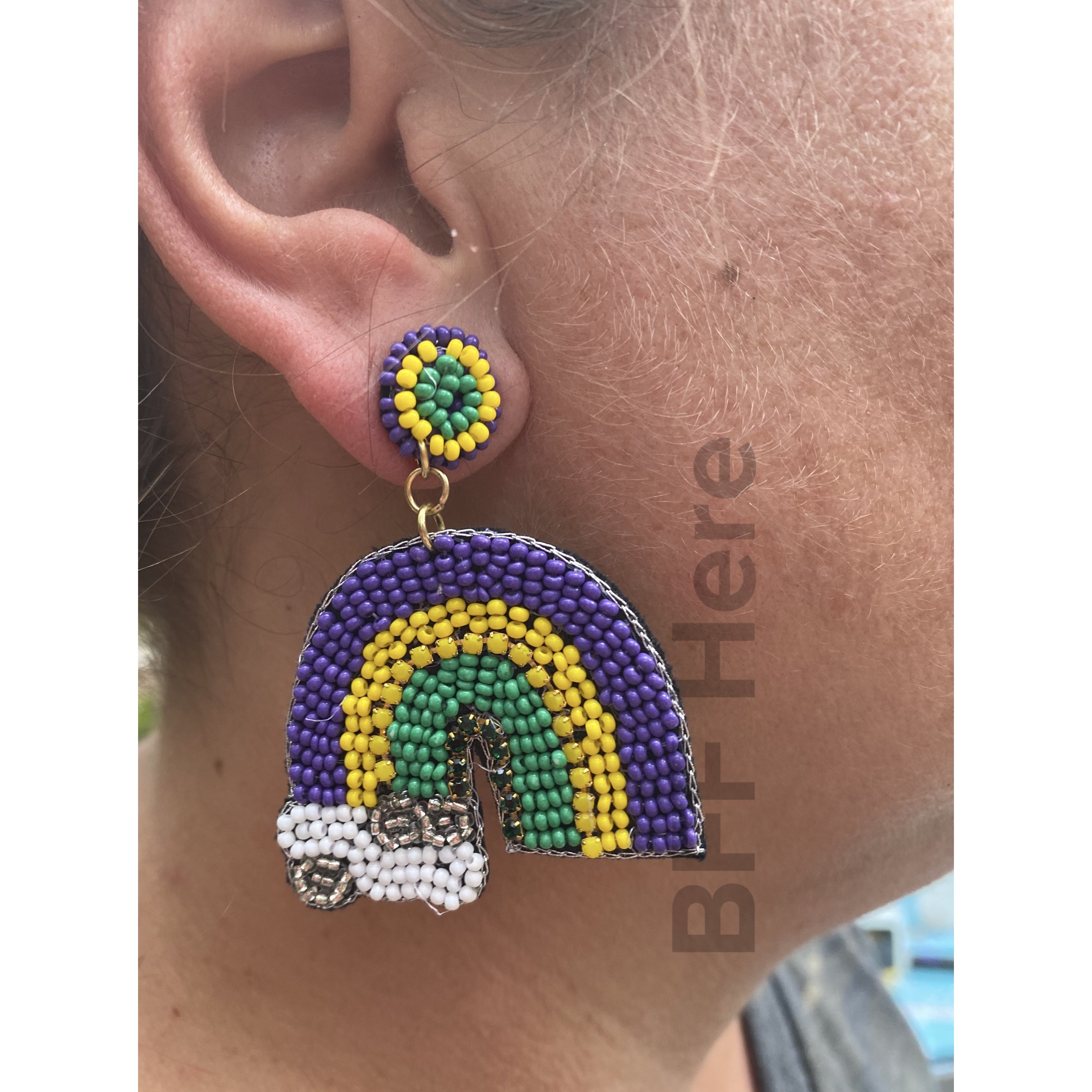 Mardi Gras Rainbow Earrings - BFF Here