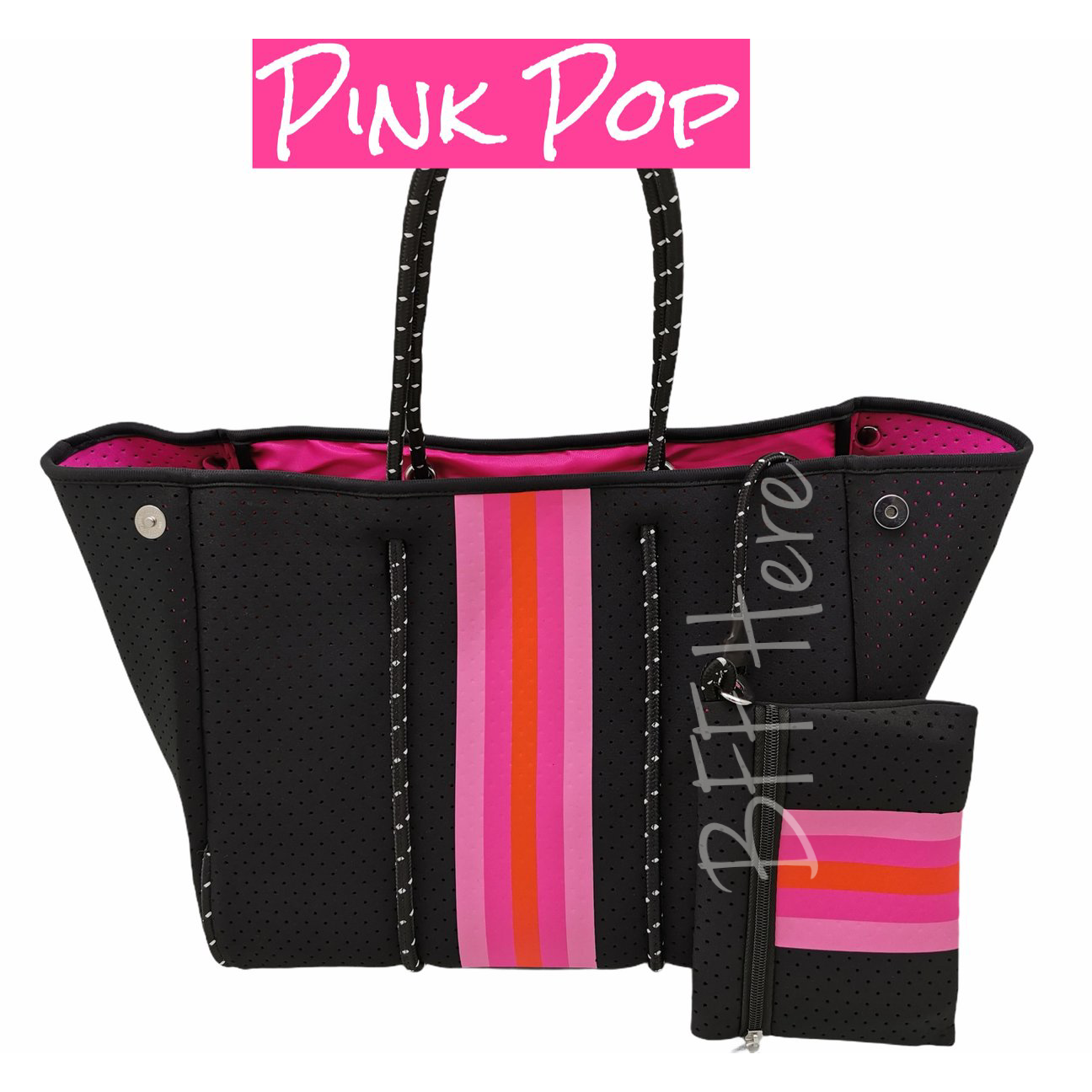 Neoprene Tote -- Pink Pop - BFF Here