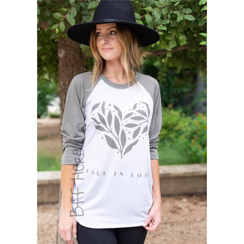 Fall In Love Raglan T-Shirt - BFF Here