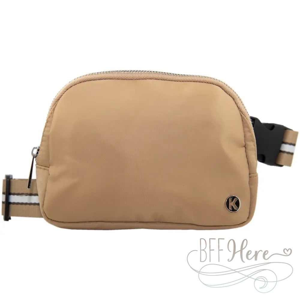Yvonne Belt Bag with Striped Strap — Choice of Color - BFF Here