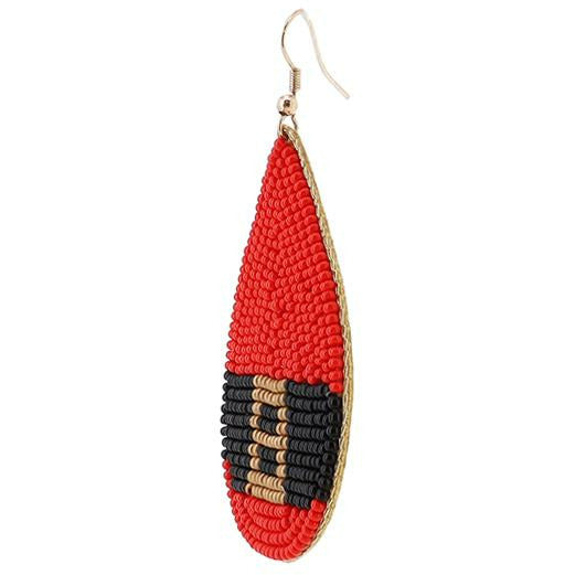 Santa Belt Seed Bead Earrings - BFF Here
