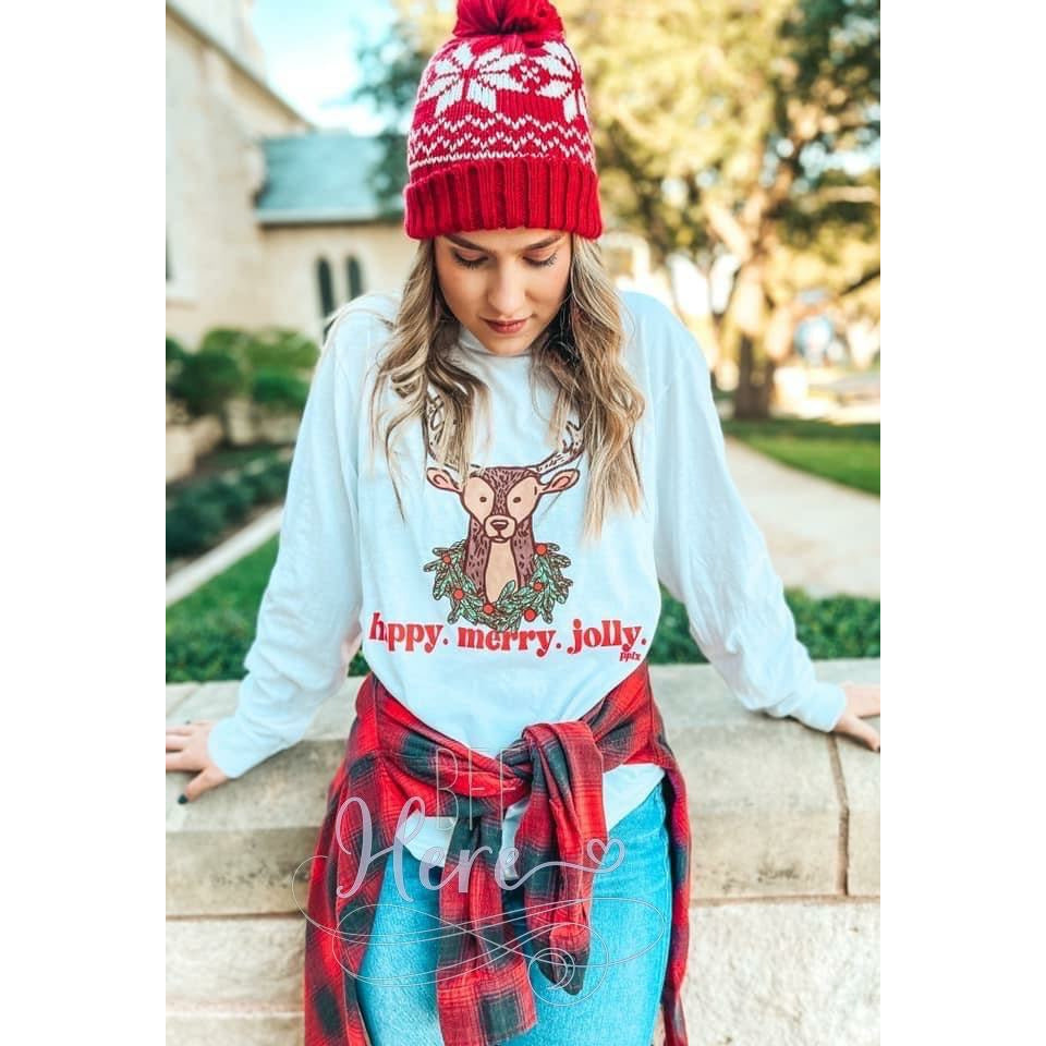 Happy. Merry. Jolly Sleeve T-Shirt - BFF Here