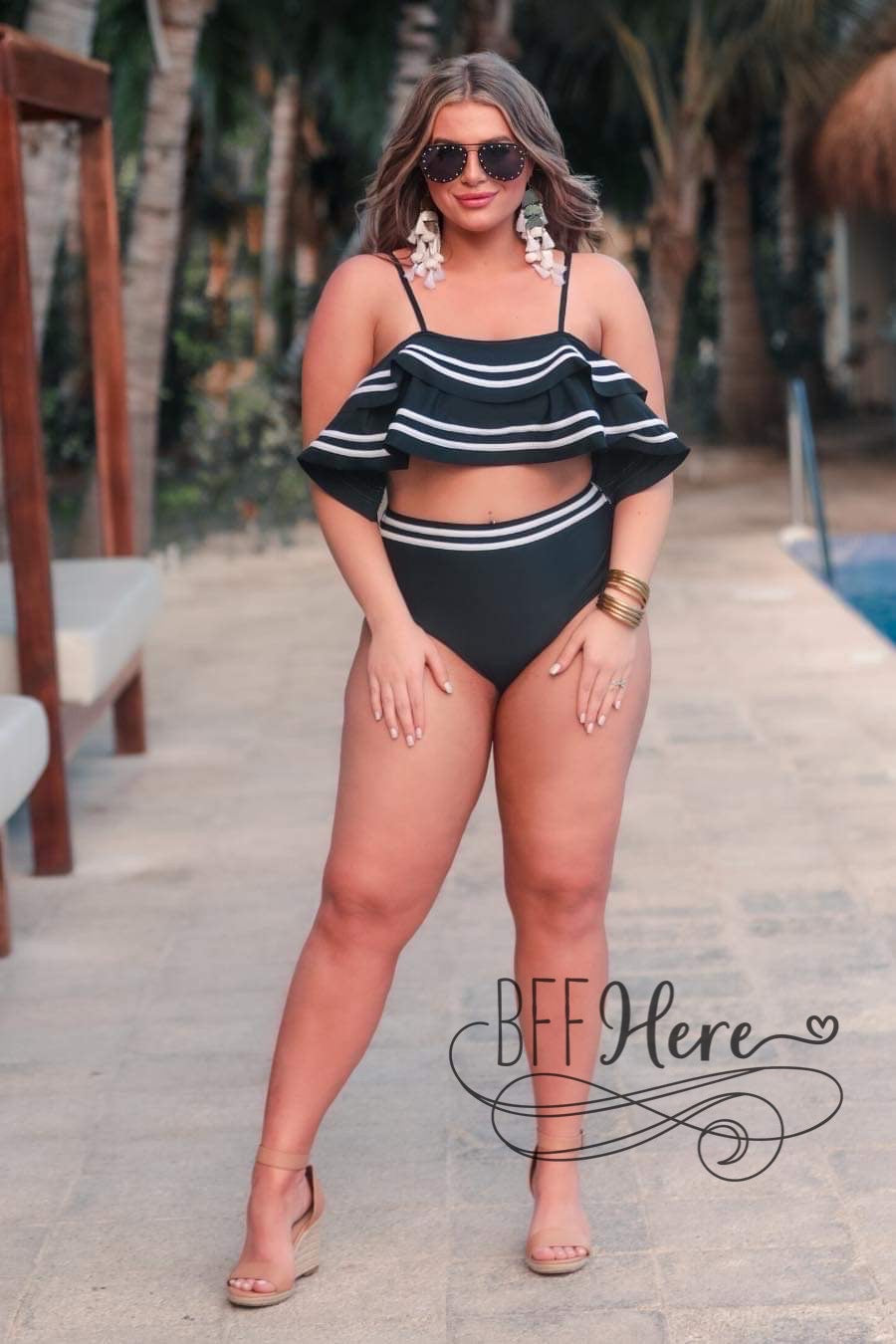 PREORDER—Soaking Up The Sun Ruffle  Swimsuit - BFF Here