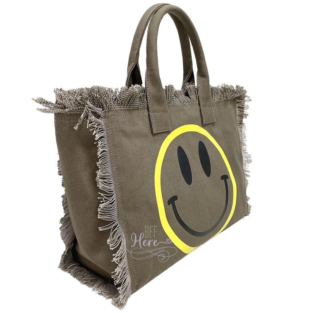 Happy Face Tote — Choice of Color - BFF Here