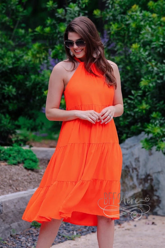 Sunny With A Chance Dress — Neon Coral - BFF Here