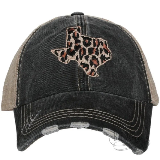 Texas Shaped Trucker Hat — Leopard - BFF Here