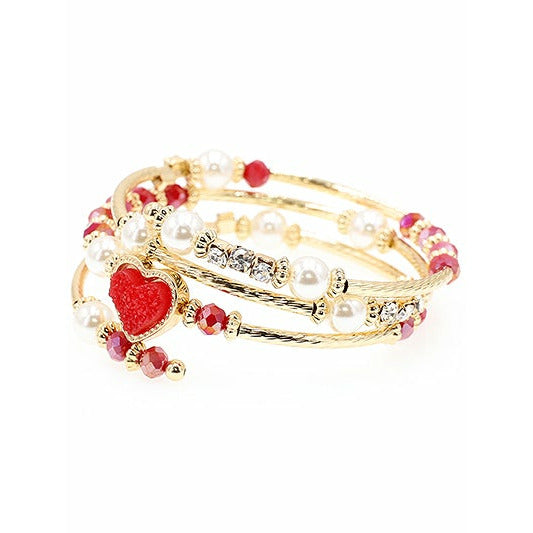 Betty Pearl Heart Wrap Bracelet - BFF Here