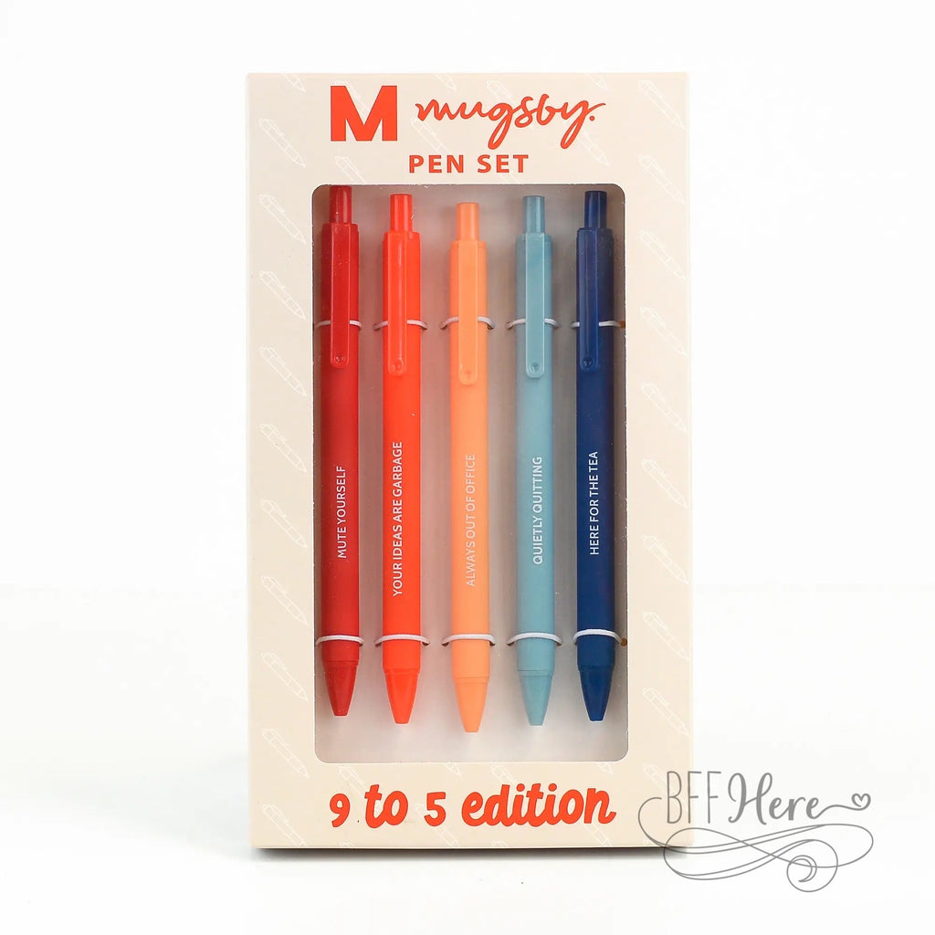 Working 9-5 Pen Set Funny Edition - BFF Here