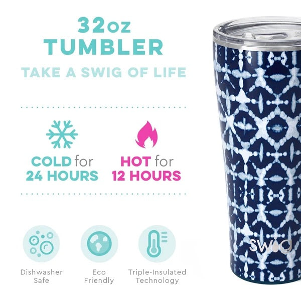 Indigo Isles Tumbler (32oz) by Swig Life - BFF Here