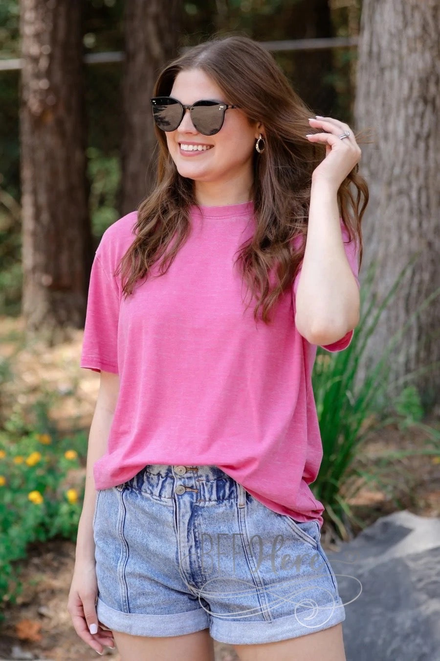 Sun Baked  Vintage Wash Tee — Pink - BFF Here