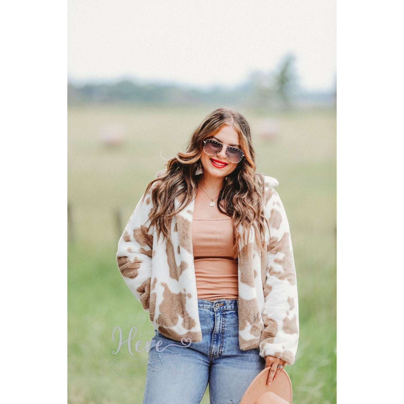 Martina Faux Fur Cow Jacket - BFF Here