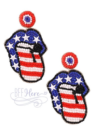 Patriotic Tongue Earrings - BFF Here