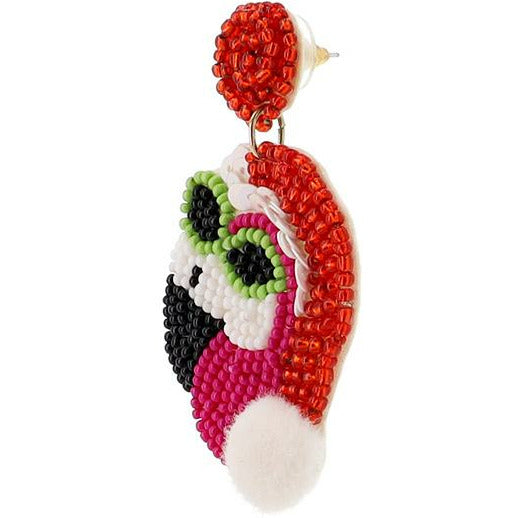 Vacay Flamingo Sunglasses Seed Bead Earrings - BFF Here